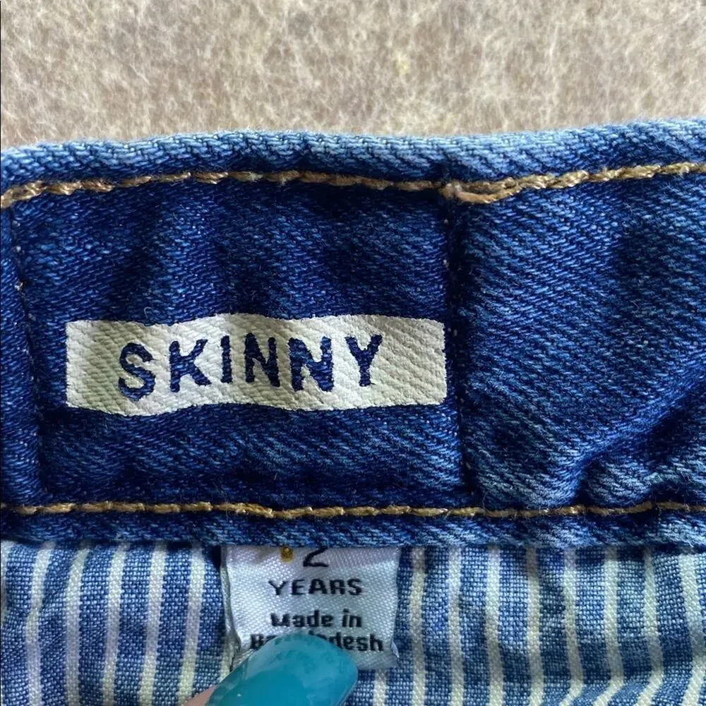 GAP Kids Distressed Skinny Adjustable Waist Blue Jeans Size 2 Years